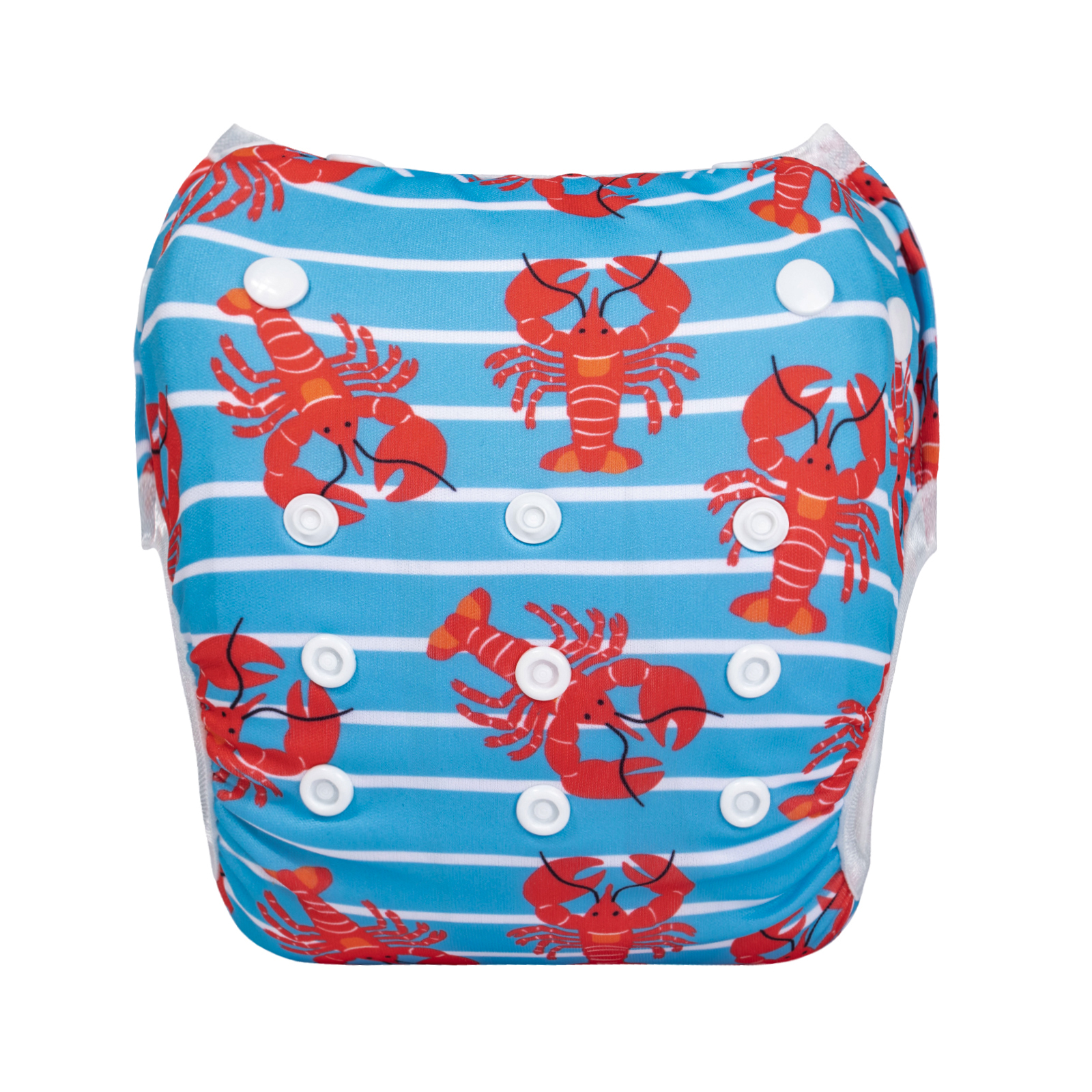 ALVABABY Reusable Swim Diaper - Adjustable One Size Swimwear for Infants & Toddlers (Crayfish, SW-BS90A)