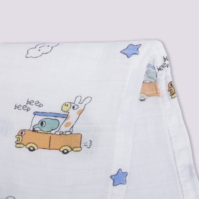 Bamboo Cotton Muslin Blankets Baby Muslin Swaddle Blankets Swaddle Wrap 2 Layers Receiving Blankets for Boys and Girls(ZMT04)