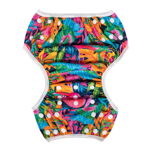 ALVABABY One Size Positioning  Printed Swim Diaper -Flamingo(SWD-BS99A)
