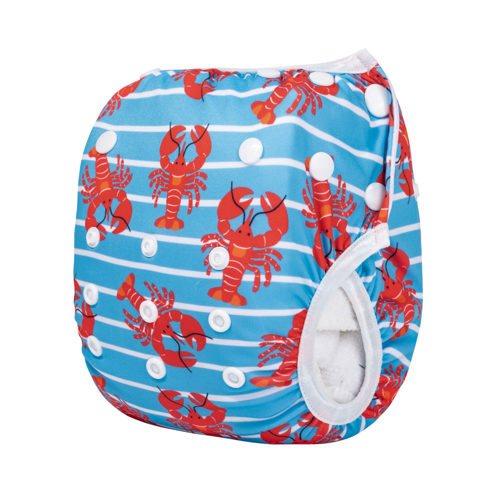 ALVABABY Reusable Swim Diaper - Adjustable One Size Swimwear for Infants & Toddlers (Crayfish, SW-BS90A)