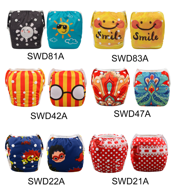 (Multi-Packs) One Size Positioning  Printed Swim Diaper