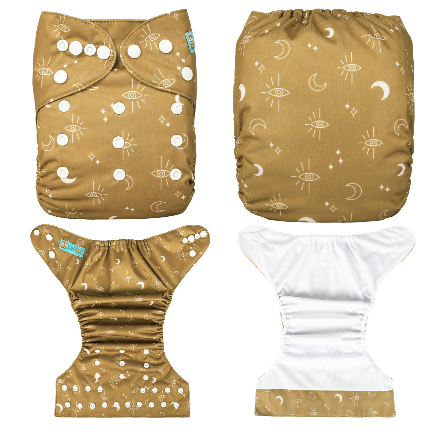 ALVABABY AWJ Lining Cloth Diaper with Tummy Panel for Babies -(WJT-EW07A)