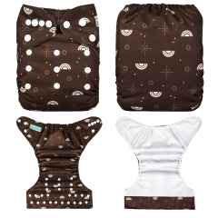 ALVABABY AWJ Lining Cloth Diaper with Tummy Panel for Babies -Rianbow (WJT-EW10A)