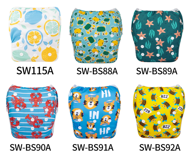 ( New Arrivals)ALVABABY One Size Printed Swim Diaper