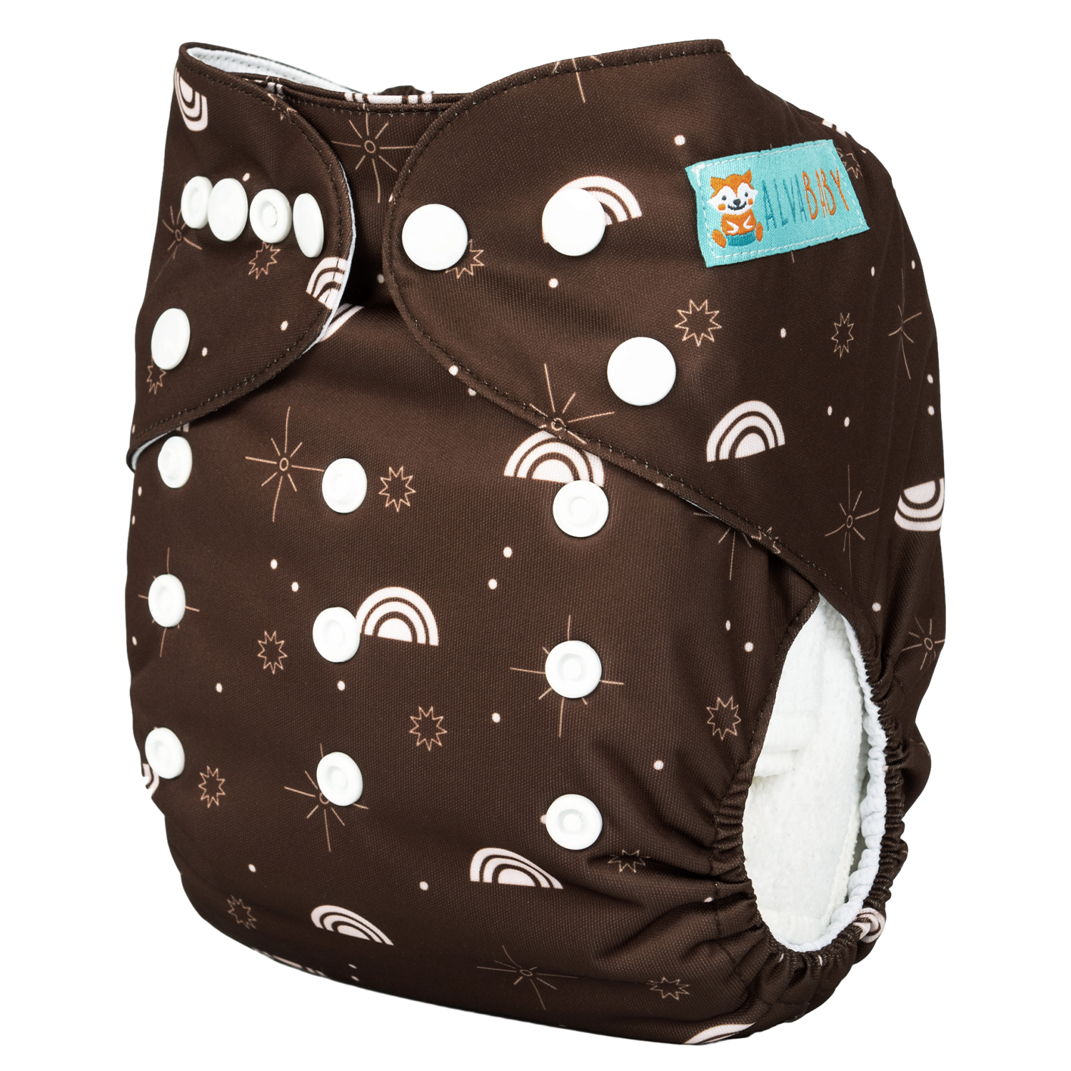ALVABABY AWJ Lining Cloth Diaper with Tummy Panel for Babies -Rianbow (WJT-EW10A)