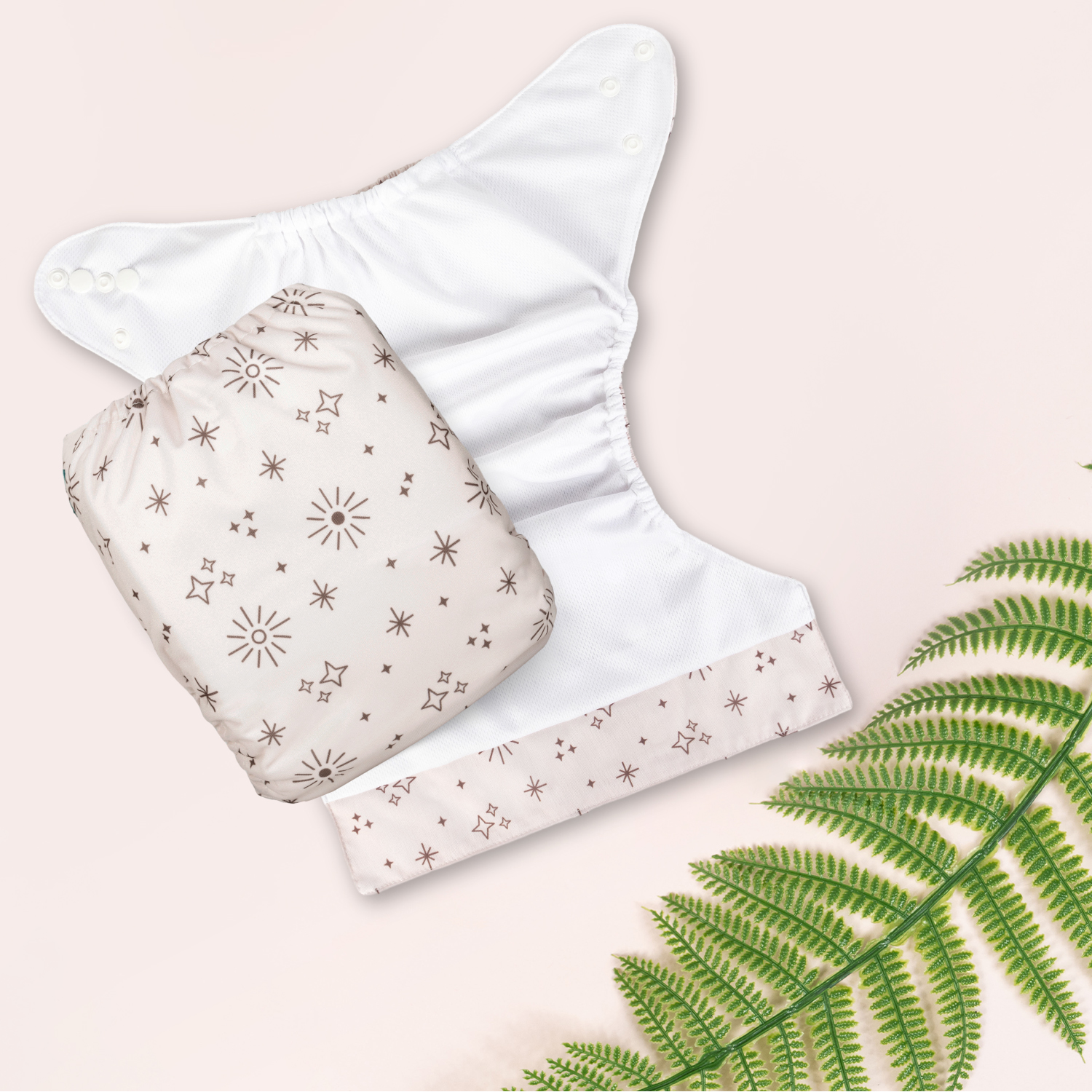 ALVABABY AWJ Lining Cloth Diaper with Tummy Panel for Babies -Star & Sun (WJT-EW09A)