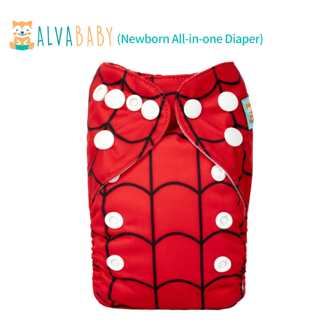 Newborn all In One Diaper with Pocket Sewn-in one Newborn 4-layer Bamboo blend insert-(SAO-N06A)