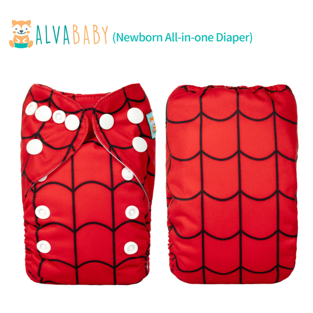 Newborn all In One Diaper with Pocket Sewn-in one Newborn 4-layer Bamboo blend insert-(SAO-N06A)