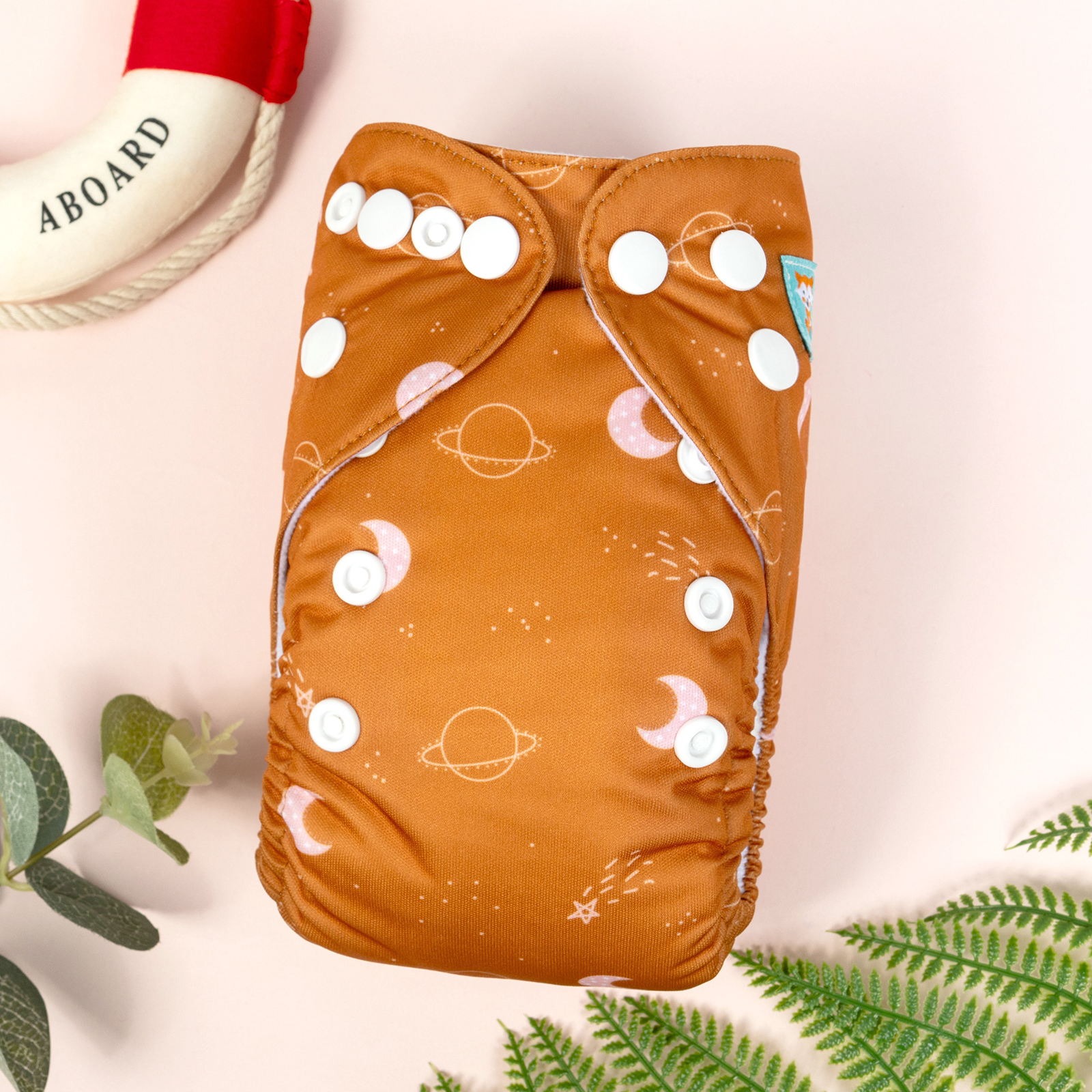 (Various Patterns) Newborn All In One Diaper with Pocket Sewn-in Bamboo Insert(4-Layer) - Adjustable Washable Reusable Cloth Diaper