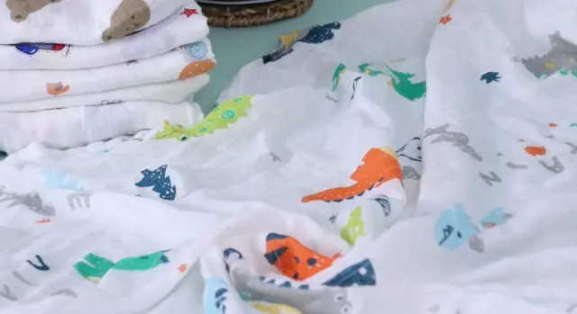 Bamboo Cotton Muslin Swaddle Blankets Swaddle Wrap Receiving Blankets 2 Layers Baby Muslin Blankets for Boys and Girls