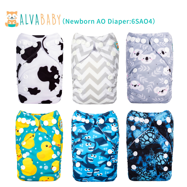 (Facebook live) 6PCS NEWBORN cloth diapers with 6 newborn microfiber inserts