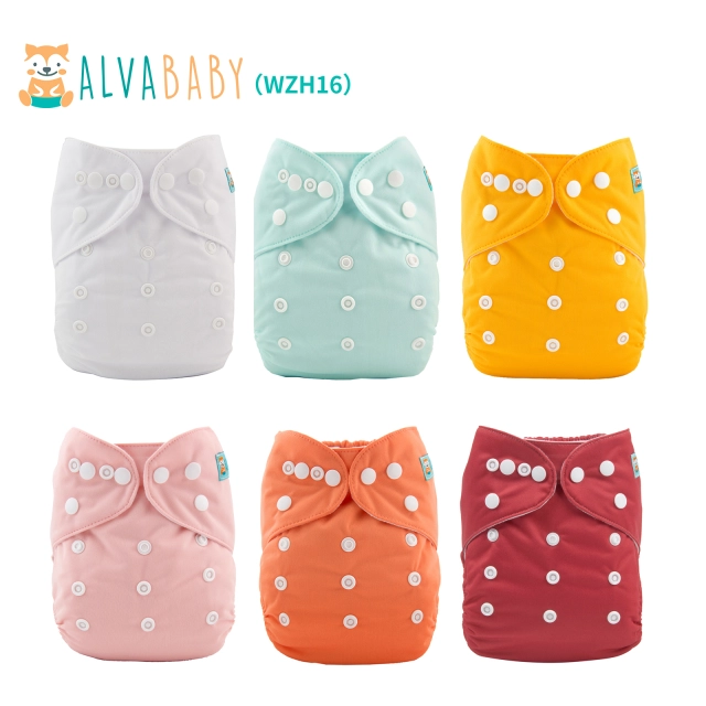 (All Packs)Baby Cloth Diapers 6 Pack with 6 Microfiber Inserts One Size Adjustable Washable Reusable for Baby Girls and Boys