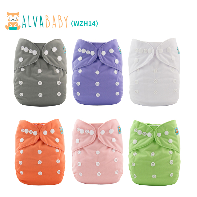(All Packs)Baby Cloth Diapers 6 Pack with 6 Microfiber Inserts One Size Adjustable Washable Reusable for Baby Girls and Boys
