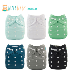(All Packs)Baby Cloth Diapers 6 Pack with 6 Microfiber Inserts One Size Adjustable Washable Reusable for Baby Girls and Boys