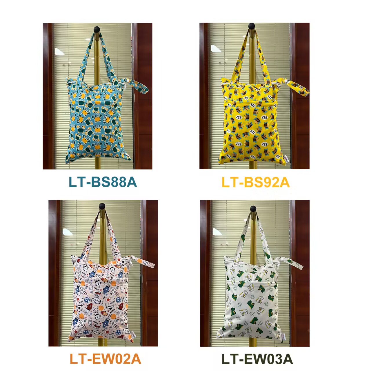 (Multi packs) ALVABABY Wet Dry Bag with extra Durable Handle/ Tote Diaper Bag