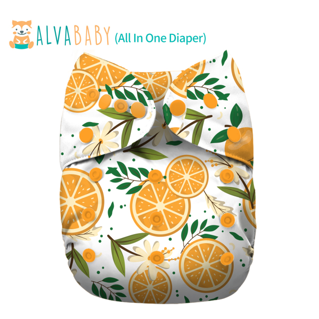 (All patterns)All In One Diaper One Size Reusable Cloth Diapers with Pocket Sewn-in one 4-layer-Bamboo-Blend Insert