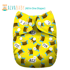 All In One Diaper with Pocket Sewn-in one 4-layer Bamboo blend insert-Bee(AO-BS92A)