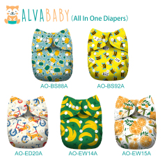 (Facebook live)All In One Diaper with Pocket Sewn-in one 4-layer Bamboo blend insert