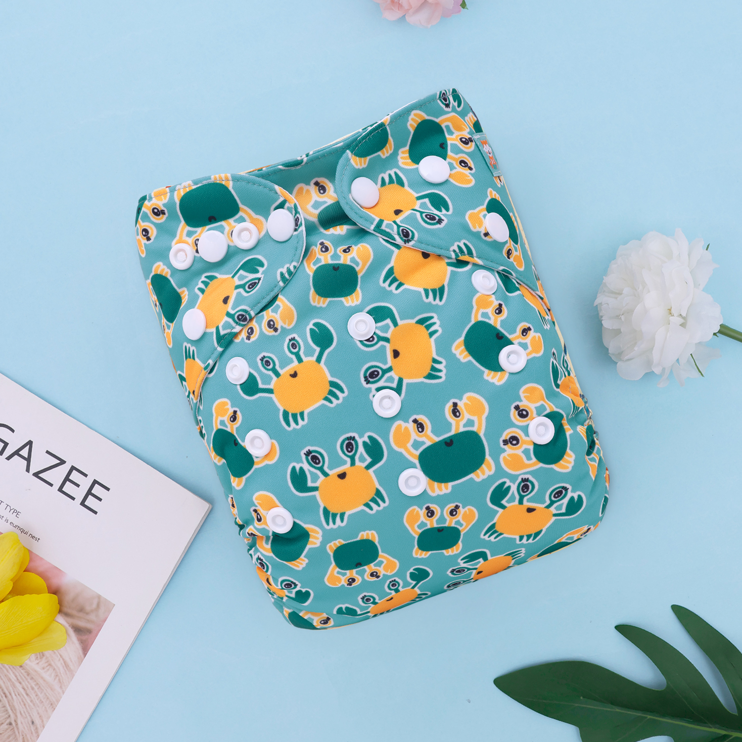 All In One Diaper with Pocket Sewn-in one 4-layer Bamboo blend insert-(AO-BS88A)