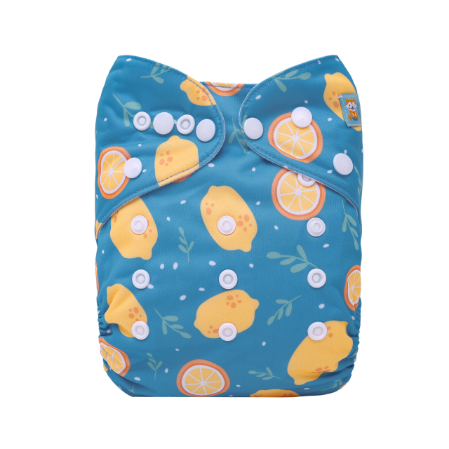 ALVABABY One Size Print Pocket Cloth Diaper-Lemon(H452A)