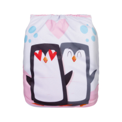 ALVABABY One Size Positioning Printed Cloth Diaper-Penguin(YDP233A)