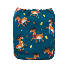 ALVABABY One Size Positioning Printed Cloth Diaper-Horse(YDP236A)