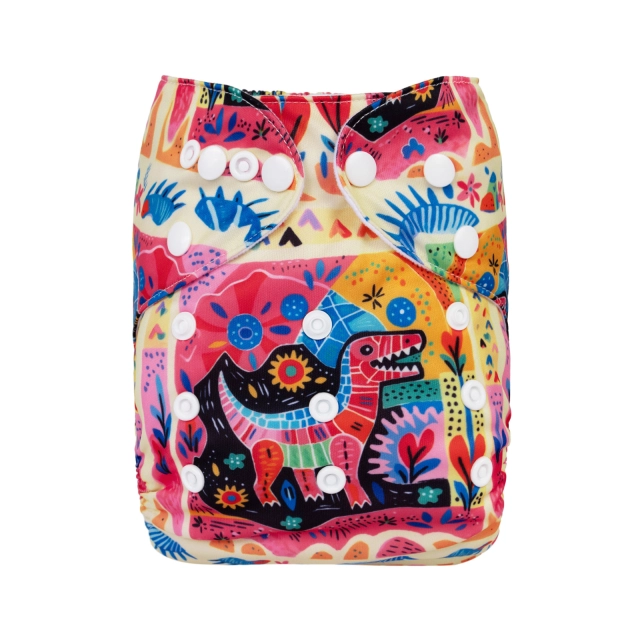 ALVABABY One Size Positioning Printed Cloth Diaper-(YDP232A)