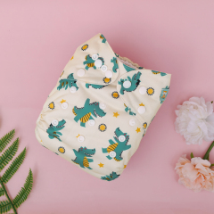 ALVABABY One Size Positioning Printed Cloth Diaper-Dinosaur(YDP237A)