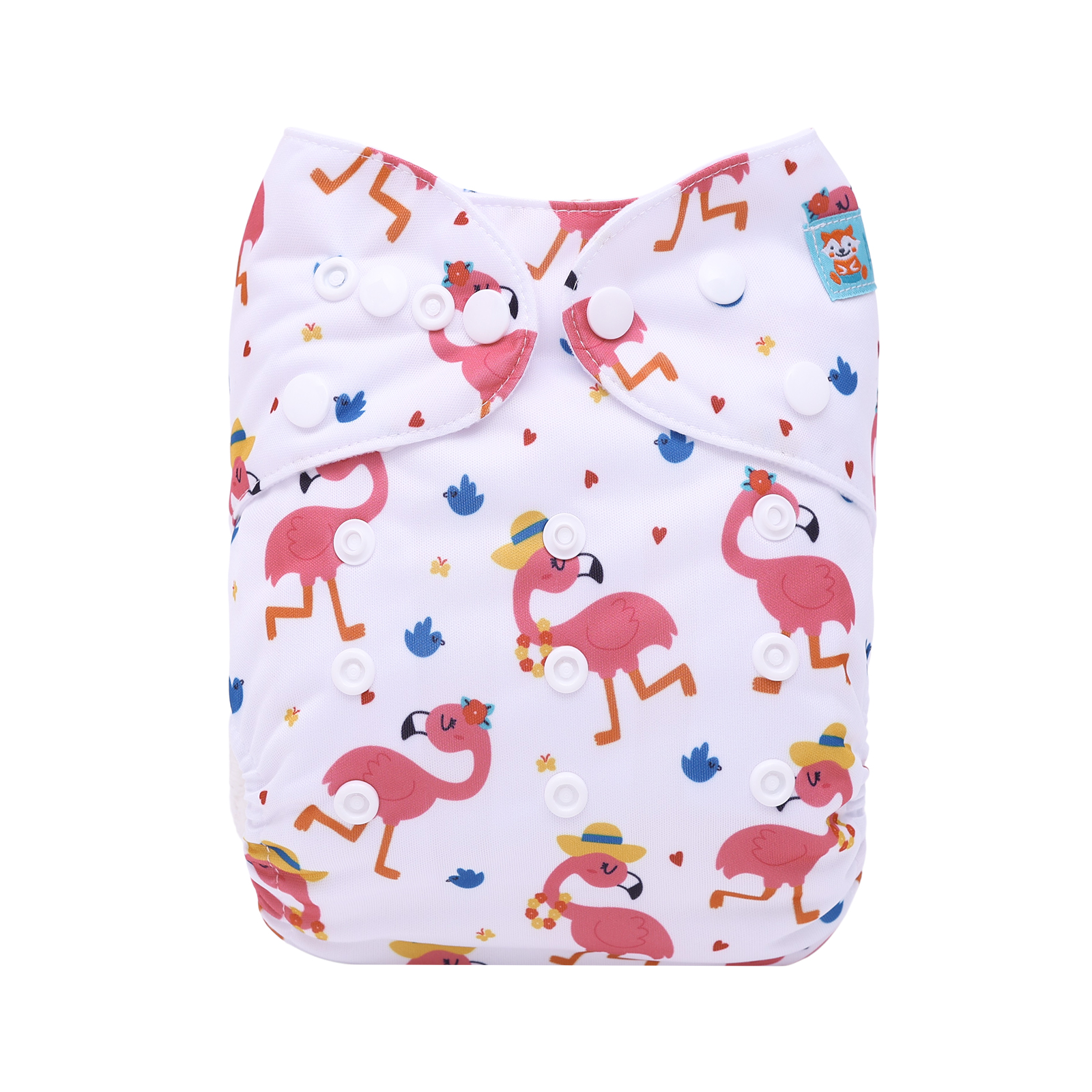ALVABABY Positioning Cloth Diaper - One Size Adjustable Washable & Reusable Diaper for Babies and Toddlers (Flamingo, YDP235A)