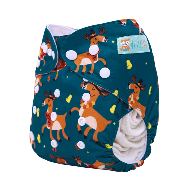 ALVABABY One Size Positioning Printed Cloth Diaper-Horse(YDP236A)