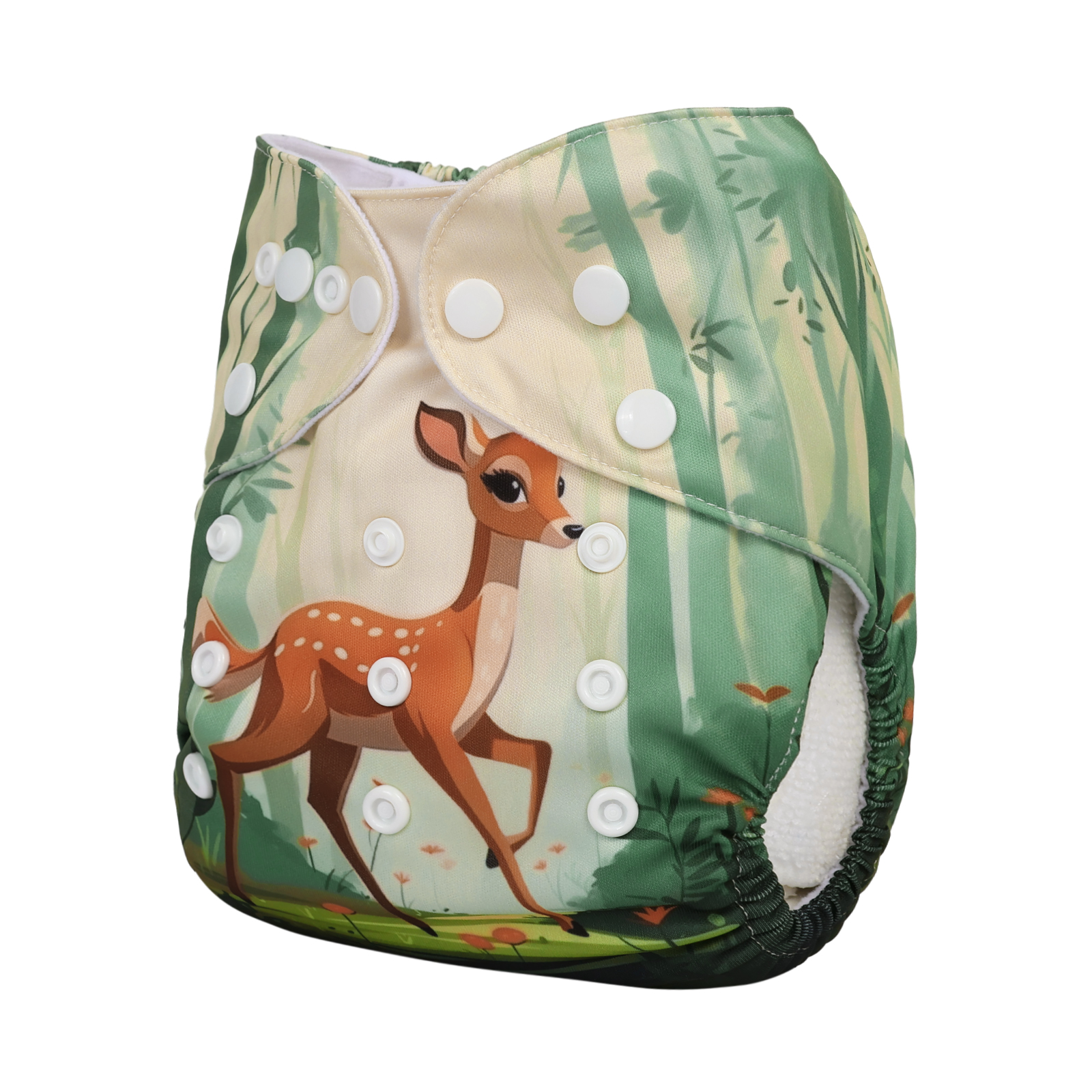 ALVABABY Positioning Cloth Diaper - One Size Adjustable Washable & Reusable Diaper for Babies and Toddlers (Deer, YDP230A)