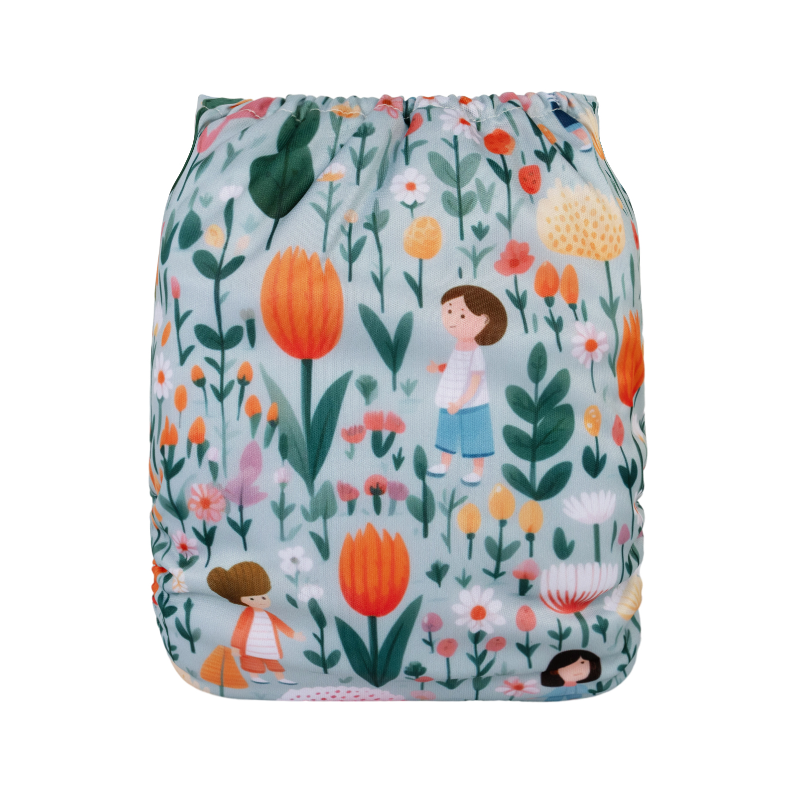 ALVABABY Positioning Cloth Diaper - One Size Adjustable Washable & Reusable Diaper for Babies and Toddlers (Tulip, YDP231A)