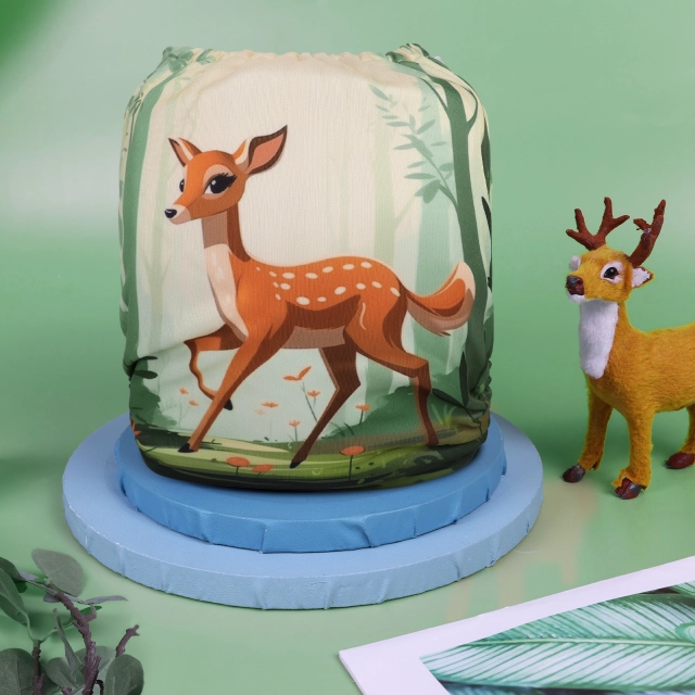 ALVABABY One Size Positioning Printed Cloth Diaper-Deer(YDP230A)