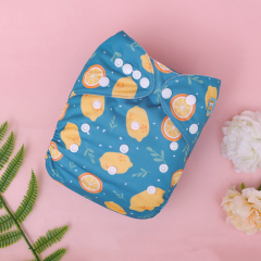 ALVABABY One Size Print Pocket Cloth Diaper-Lemon(H452A)