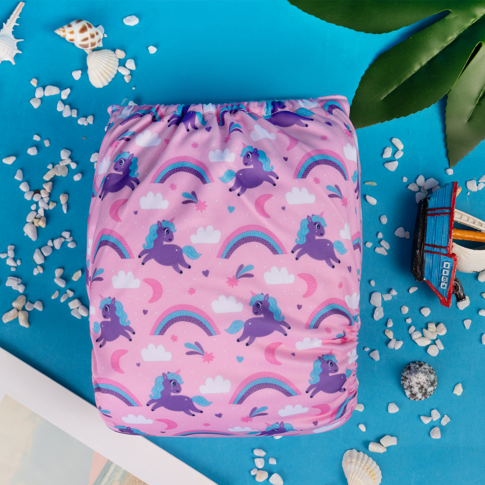 ALVABABY Positioning Cloth Diaper - One Size Adjustable Washable & Reusable Diaper for Babies and Toddlers (Unicorn, YDP234A)