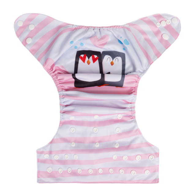ALVABABY One Size Positioning Printed Cloth Diaper-Penguin(YDP233A)