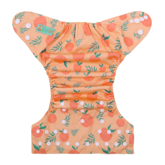 ALVABABY One Size Print Pocket Cloth Diaper-Orange(H453A)