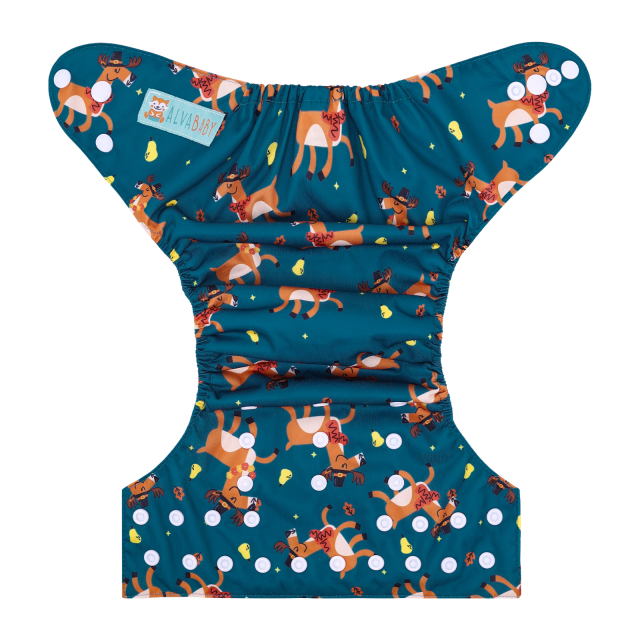 ALVABABY One Size Positioning Printed Cloth Diaper-Horse(YDP236A)