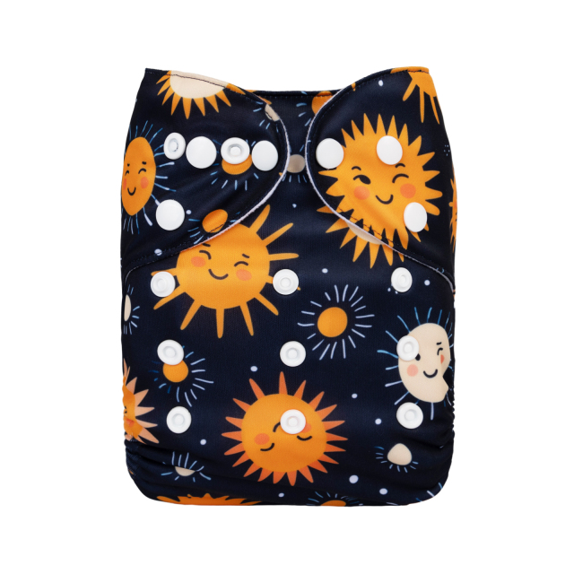 ALVABABY One Size Print Pocket Cloth Diaper-Sun(H451A)