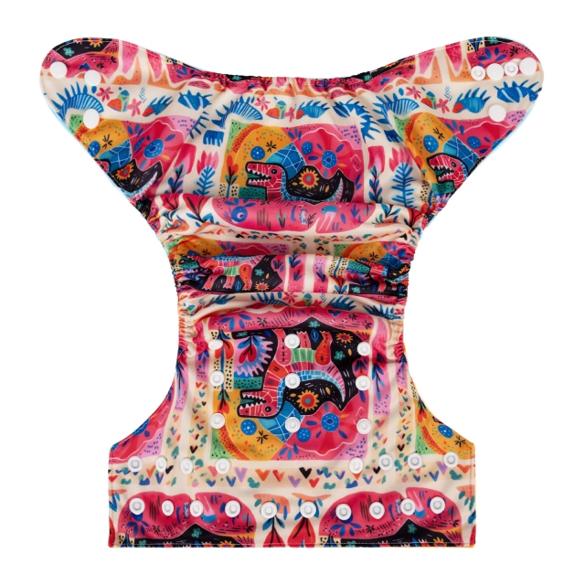 ALVABABY One Size Positioning Printed Cloth Diaper-(YDP232A)