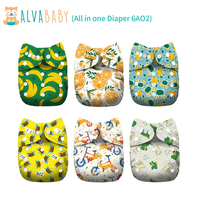 All In One Diaper with Pocket Sewn-in one 4-layer Bamboo blend insert-