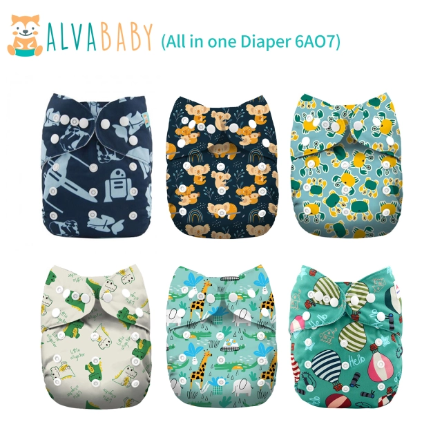 All In One Diaper with Pocket Sewn-in one 4-layer Bamboo blend insert-