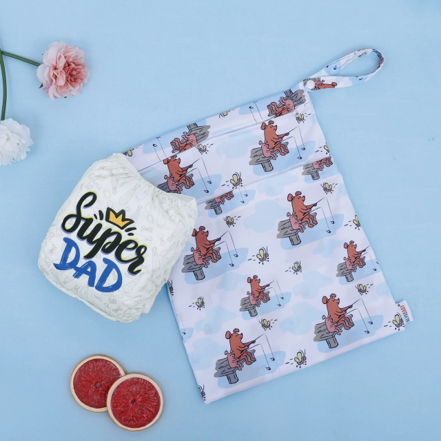 ALVABABY Diaper Wet Dry Bag with Two Zippered Pockets for Father's Day (L-ED22A)