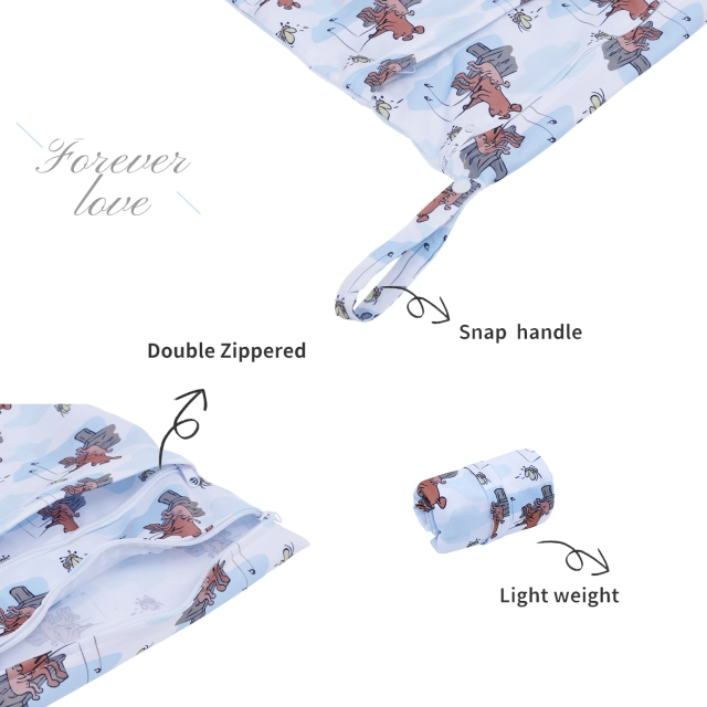 ALVABABY Diaper Wet Dry Bag with Two Zippered Pockets for Father's Day (L-ED22A)