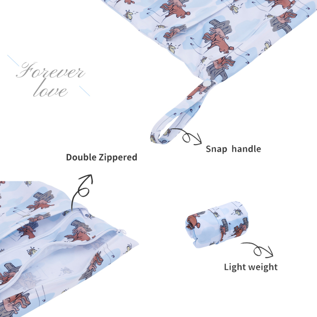 ALVABABY Diaper Wet Dry Bag with Two Zippered Pockets for Father's Day (L-ED22A)