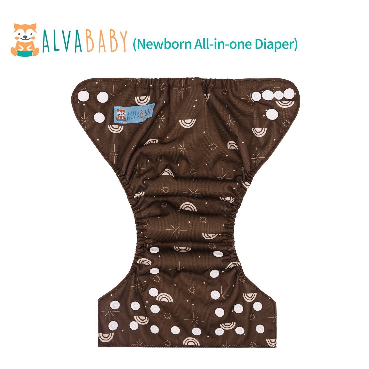 Newborn all In One Diaper with Pocket Sewn-in one Newborn 4-layer Bamboo blend insert-(SAO-EW10A)