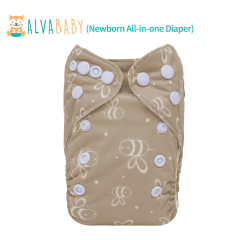 Newborn all In One Diaper with Pocket Sewn-in one Newborn 4-layer Bamboo blend insert-(SAO-EW16A)