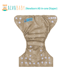 Newborn all In One Diaper with Pocket Sewn-in one Newborn 4-layer Bamboo blend insert-(SAO-EW16A)
