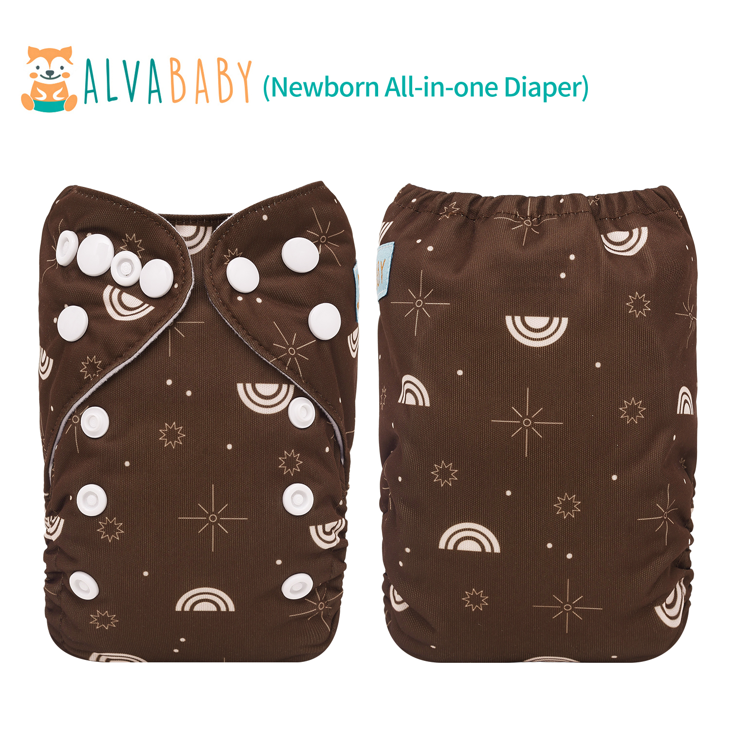 Newborn all In One Diaper with Pocket Sewn-in one Newborn 4-layer Bamboo blend insert-(SAO-EW10A)