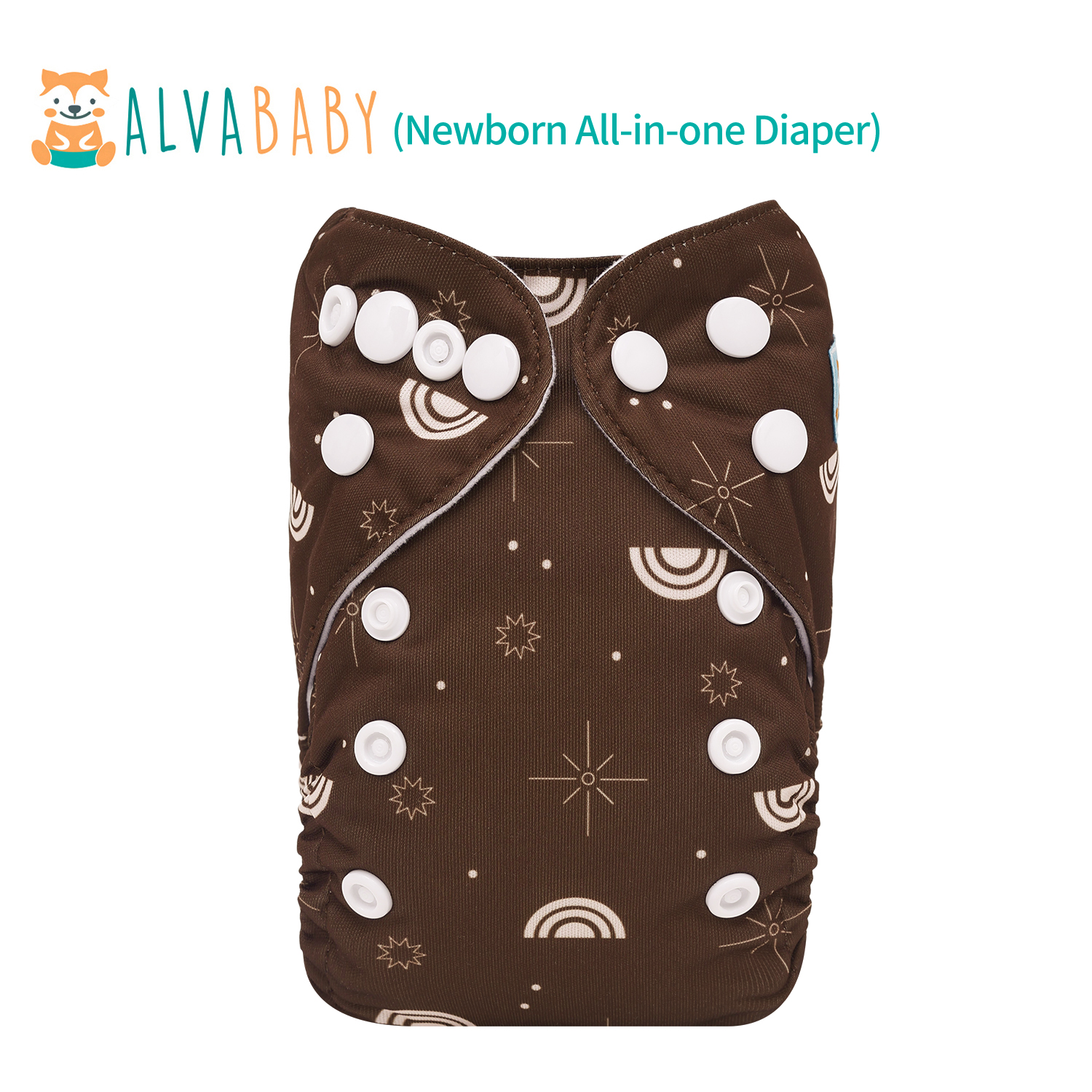 Newborn all In One Diaper with Pocket Sewn-in one Newborn 4-layer Bamboo blend insert-(SAO-EW10A)